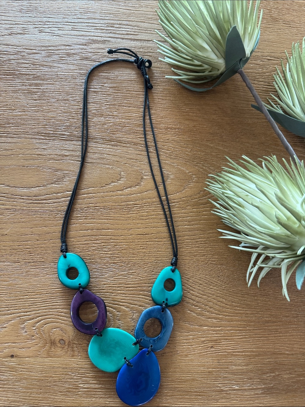 Women’s African Hand-Made Multi-Color Statement Necklace – Blue & Teal